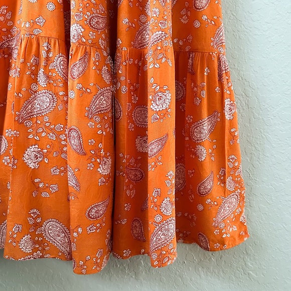 NWT•Easel•Boho Orange Maxi with Long Sleeves - Picture 7 of 16